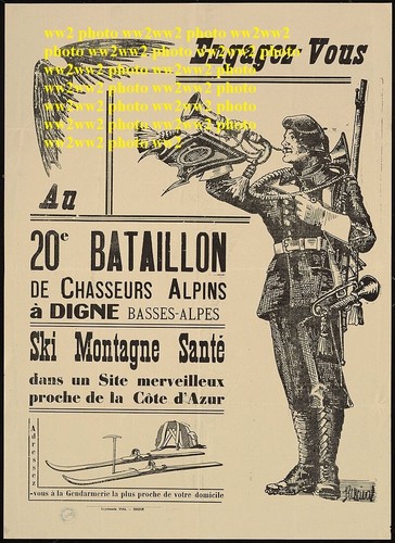 Ww2 photo 20e bca digne - bca, alpes