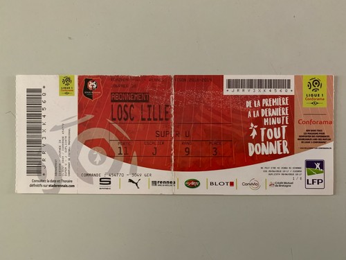 Ticket match rennes - rennes, losc