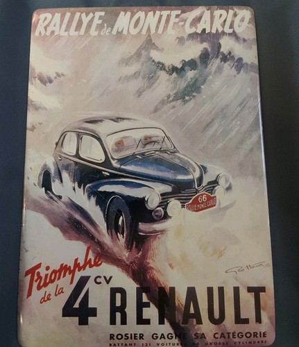 Carte métal renault - 4, cv