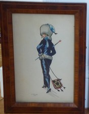 DESSIN ORIGINAL AQUARELLE/GOUACHE MODE HTE COUTURE ART NOUVEAU- ART DECO