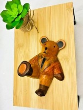 porte-manteau bois mural ours