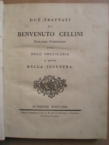 Cellini due trattati - :,