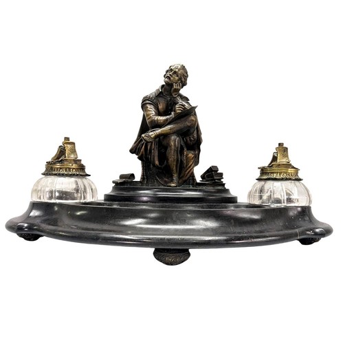 Rare encrier bronze et - rare,