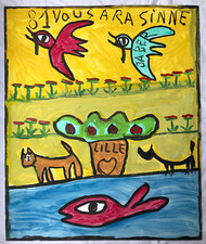 1981 Gouache Jaber Mahjoub