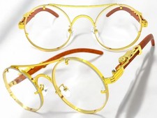 Lunettes Rondes En Or Avec