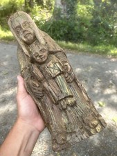 Vierge Ancien Bois Sculpté