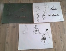 Ancien lot 3 dessins Homme