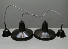 Maisons du Monde - 2 suspensions industrielles noires - 90's - Métal émaillé