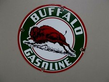 " Buffalo  Gasoline " , Plaque Emaillée  U.S.A. , Déco Garage , Indian 