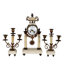 Tryptique Ancien Horloge en