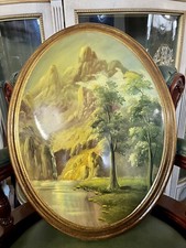 TABLEAU OVALE PEINTURE