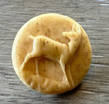 Rare Bouton vénerie chasse Vers 1850 « La Biche » - Os