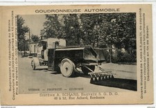 S10176 cpa 33 Bordeaux - Goudronneuse Automobile - Système A. Schars, breveté S.