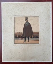 Gravure Aquatinte Bernard Boutet de Monvel ( 1881-1949)  Personnage Art Deco