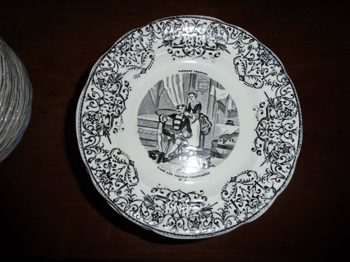 Assiette gien 19e - -,