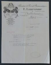 Facture PARIS 1929 Produit Pharmaceutique LANCOSME    illustrée 63 