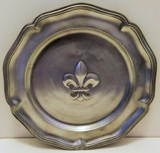 Assiette en Etain Fleur de Lys