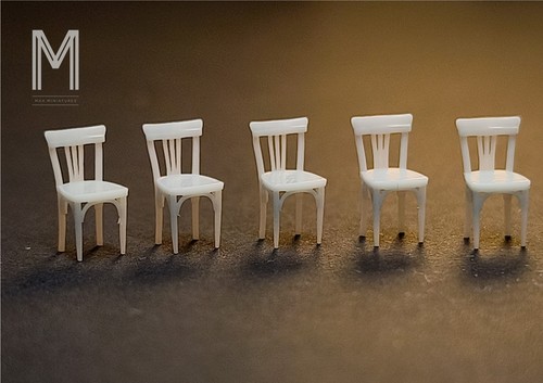 5pcs 87 ho chair - 1/64, 1/87