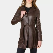 Trench-coat femme en cuir