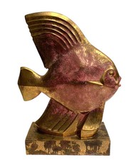 Poisson en céramique craquelée " Edition Lehmarin Céramiste R Gonse "XX siècle