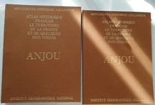 ATLAS HISTORIQUE FRANÇAIS TERRITOIRE DE LA FRANCE PAYS VOISINS ANJOU 1973 2 vol.