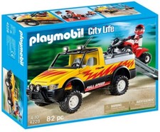 Playmobil 4228 Pick-up et Quad de Course Rouge City life / neuf - new 