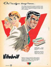 PUBLICITE ADVERTISING 025  1958  VITABRILL  brillantine