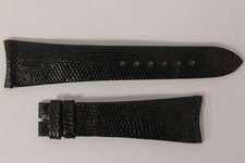 Bracelet montre Universal Genève lézard noir 22 mm vintage (66433)