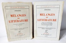 le livre du divan stendhal mélanges de littérature tomes 1 ET 2 1933