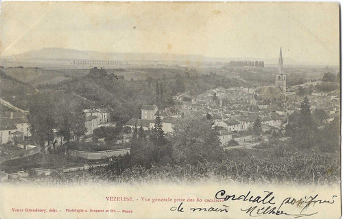 Cpa voyagée vezelise vue - cpa,