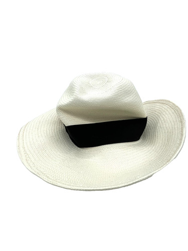 Chapeau paille blanc - chapeau, de
