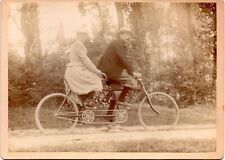 G248 Photographie vintage Originale Bicyclette vélo ancien tandem  1901