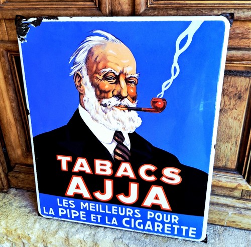 Plaque émaillée tabacs ajja - tabacs,