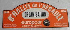 1982 PLAQUE RALLYE de l'herault organisation