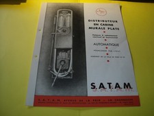 FEUILLET D EPOQUE POMPE A ESSENCE SATAM CABINE MURALE PLATE - - boutillon themis