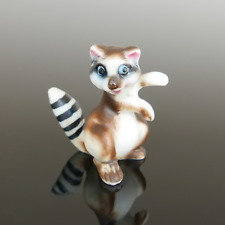 Figurine Ancienne Raton Laveur Miniature, Sujet Porcelaine 30mm, Japon 1960