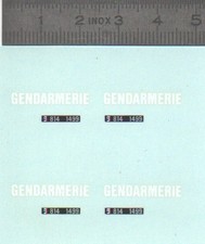 Décalcomanie - Gendarmerie + Plaques - Ech 1:43