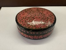 Ancienne Boîte à poudre en carton bouilli laquée Style Napoléon III