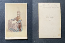Roman Bendowski, Pau, Charbonnière des environs de Pau, 1872, aquarellée CDV vin
