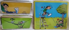 Lot de 3 boites en metal Gaston, rectangle, biscuiteries DESOBRY, bon état, 2010