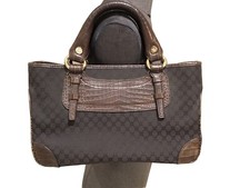 Superbe Et Authentique Sac Cuir Toile Marron Modèle Boogie Celine Tbe