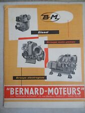 BERNARD MOTEURS DIESEL MOTO POMPE ELECTROGENE Workshop Manual garage agricole