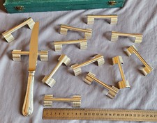 CHRISTOFLE Coffret 12 porte couteaux Art Déco en métal argenté  Design Luc LANEL