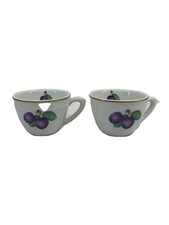 Soucoupe tasse Richard Ginori/lot de 2/pruneau blanc/bongiorno