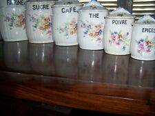 SERIE DE  6  POTS céramique à poser sur cheminée  pots à condiment