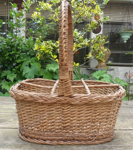 Rare panier osier - ancien, porte