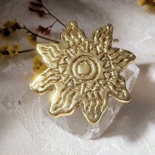 Broche Jacky De G Paris Vintage 80's Forme Soleil 50x50mm