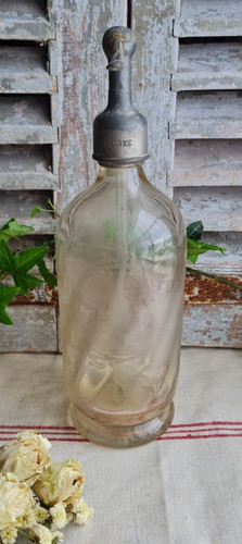 Ancien siphon blanc - siphon, verre
