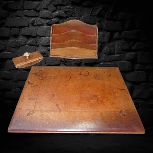 Parure bureau cuir marqué - parure, de