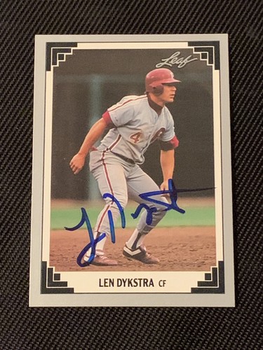 Len dykstra 1991 leaf signed - dykstra,
